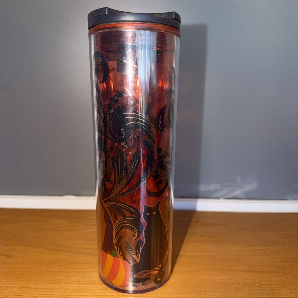 Starbucks Halloween 2021 Black Cat Pumpkin Tumbler 16 oz